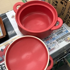 ☆ドリーム２号館☆CERA KITCHEN  両手鍋24cm/レッドの画像