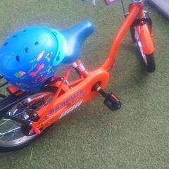 子供用自転車　16インチ　ヘルメット・説明書・スタンド・補助輪付