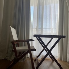 ベランダ用にも使えるテーブルチェア2点セット（ニトリ）の画像