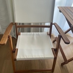 ベランダ用にも使えるテーブルチェア2点セット（ニトリ）の画像