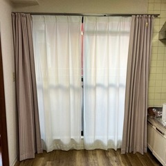 【受け渡し者決定】ニトリのピンクのカーテンとレースカーテンセット