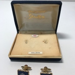 A2401-592 Wedgwood カフスボタン 船 GALLEON スクエア キズあり 中古の画像