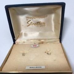 A2401-592 Wedgwood カフスボタン 船 GALLEON スクエア キズあり 中古の画像