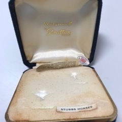 A2401-593 Wedgwood カフスボタン 馬 STUBBS HORSES スクエア サビあり 中古の画像