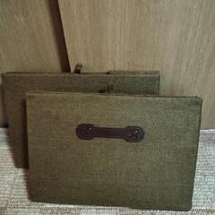 収納ボックス2個   ブラウン カラーボックスにマッチの画像