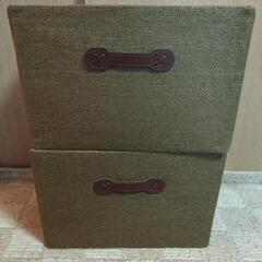 収納ボックス2個   ブラウン カラーボックスにマッチの画像