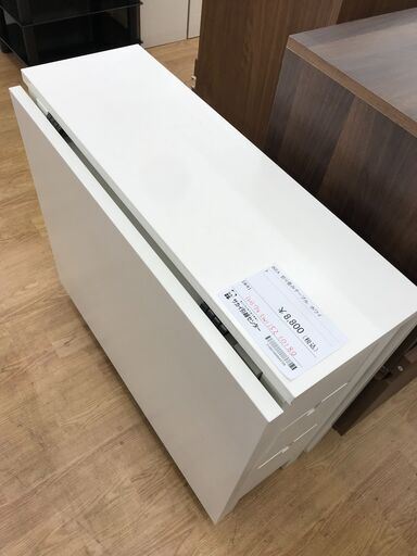 ★ジモティ割あり★ IKEA 折り畳みテーブル ホワイト H74×W152×D80 クリーニング済み KJ4247