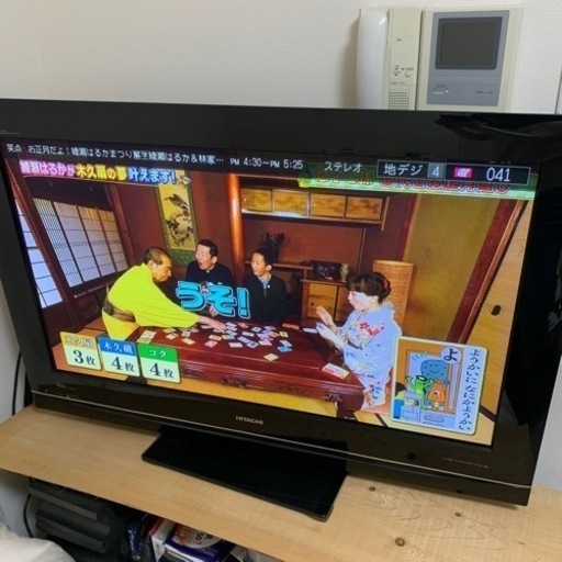 42インチTV 完動品HITACHI Wooo HP03 P42-HP03 内蔵HDD録画　テレビ台付　2009年