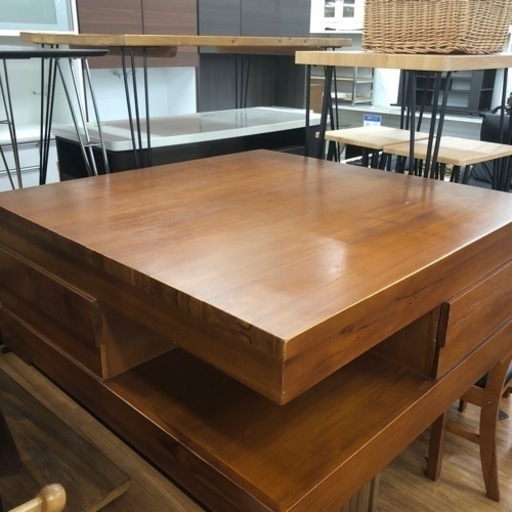 スクエアローテーブル　フラップ扉　お売りします！