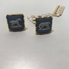 A2401-595 Wedgwood カフス・ネクタイピン 馬 STUBBS HORSES 劣化ありの画像