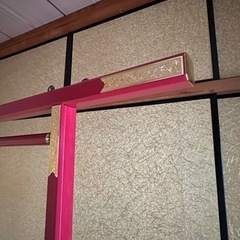 大名衣桁 八角衣桁 2段 エンジ色の画像