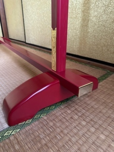 大名衣桁 八角衣桁 2段 エンジ色