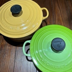 未使用 ルクルーゼ ココットロンド22cm pear green ペアグリーン
