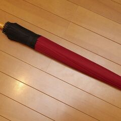 【無料】和傘　赤×黒　60cm　未使用品の画像