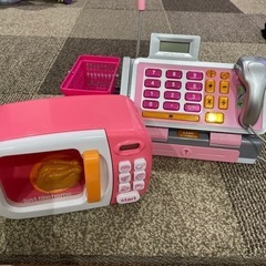 レジスター・電子レンジのおもちゃ2点セット