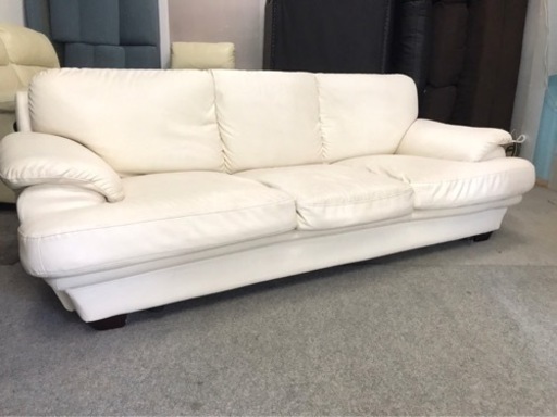 3人掛け　合皮　ソファ　ローソファ使用OK