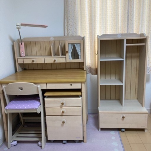 コイズミ学習デスク &  ハンガーラック　セット