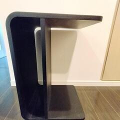 【無料】サイドテーブル　黒/頑丈/タテ・ヨコ置き両方可能の画像