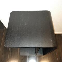 【無料】サイドテーブル　黒/頑丈/タテ・ヨコ置き両方可能の画像