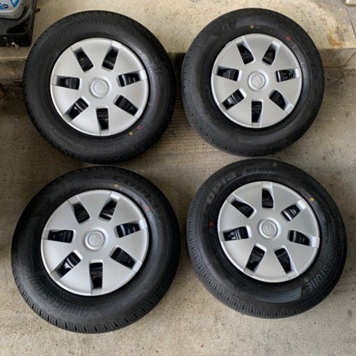 祝成約☆ありがとうございました☆期間限定☆ハイゼットカーゴ未使用車より取り外し☆145/80r12タイヤホイルキャップセット☆