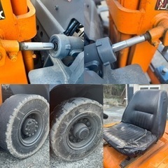 ◆動作OK! トヨタ フォークリフト 5FG14 3段マスト 最大揚高5.5M 油圧シリンダー滲み シート ダメージ などありの為現状優先 格安！の画像