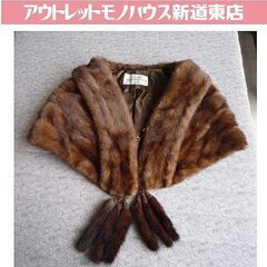 ファビオモンテガ 毛皮 ショール ボレロ 襟付き 全長126㎝ ...