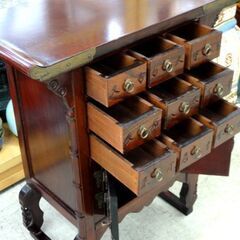 李朝家具 薬棚 ヤクジャン 幅：約51cm 薬箪笥 薬箱 漢方 真鍮金具