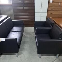 値下げ28,000円‼️美品 激安 応接ソファ3点セットの画像