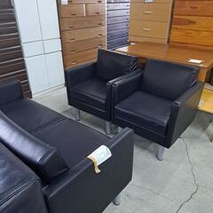 値下げ28,000円‼️美品 激安 応接ソファ3点セットの画像