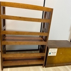 値下します。2,000円　洒落た折り畳み本棚&小物入れの画像