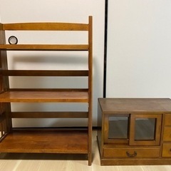 値下します。2,000円　洒落た折り畳み本棚&小物入れの画像