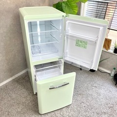 ☑︎ご成約済み🤝 レトロなお洒落2ドア冷蔵庫 149L✨ 2021年製⭕️ ミントグリーン🌱の画像