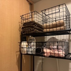 洗濯ラック　カゴ付