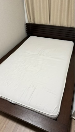値下げしました:セミダブルベッド(a.flat製 定価11万円程度)& マットレス(無印良品)