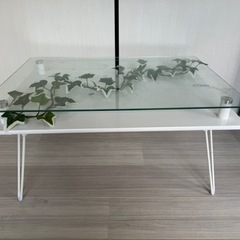 ローテブル 折りたたみガラステーブル