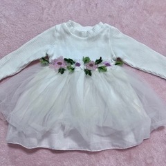 ②ベビードレス　チュールドレス　レースドレス　80の画像