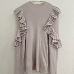 SNIDEL プリーツフリルスリーブニットプルオーバーの画像