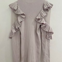 SNIDEL プリーツフリルスリーブニットプルオーバーの画像