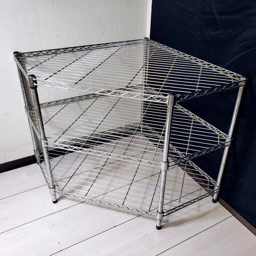 【コレ見て！ 家具】 コーナー用スチールラック　テレビ台