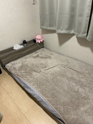 セミダブルベッドフレーム\u0026マットレス\u0026シーツ\u0026敷パッド