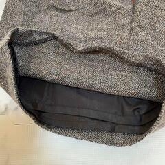 ビームスハート レディース Sヘリンボーン ワイドパンツ グレー ウール タックの画像