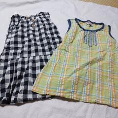 100cm女の子 夏物  ティーシャツ ノースリーブ  ワンピースの画像