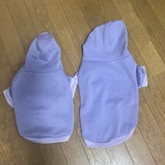 値下げ❗️犬服　パステルカラー　紫　小型犬　ミニピン　フード付き　パーカー　セット売り　の画像