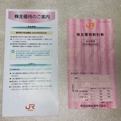 JR東海株主優待券　鉄道割引券　2024年6月30日期限