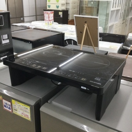 【✨タイマー機能付き❗️✨全面フルフラットのガラストップ❗️✨】定価¥24,700  IRISOHYAMA/アイリスオーヤマ  2口IHクッキングヒーター  IHC-WKG2S  2018年製  消費電力1.4kw  揚げ物温度調整機能付き  ブラック  キッチン家電