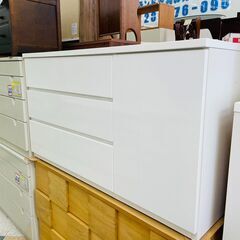 ?NITORI(ニトリ) 3段ローチェスト ?定価￥39,900? エナメル加工 人気のホワイト?911 