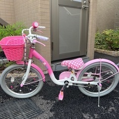 ミニーマウスポルカドット 18インチ子供用自転車