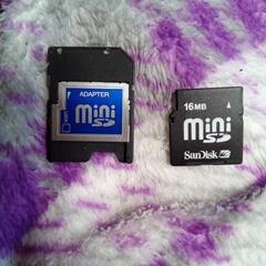 SANDISC miniSDカード 16MB アダプター付