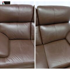 ニトリ 本革 オットマン付き 2シーター2P ソファ 2SEAT SOFA A16 LEATHER リビングの画像