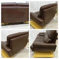 ニトリ 本革 オットマン付き 2シーター2P ソファ 2SEAT SOFA A16 LEATHER リビングの画像